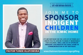 Join Me To Sponsor Indigent Children In The InnerCity Mission Home