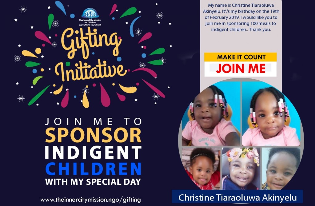 JOIN ME TO FEED 100 INDIGENT CHILDREN 