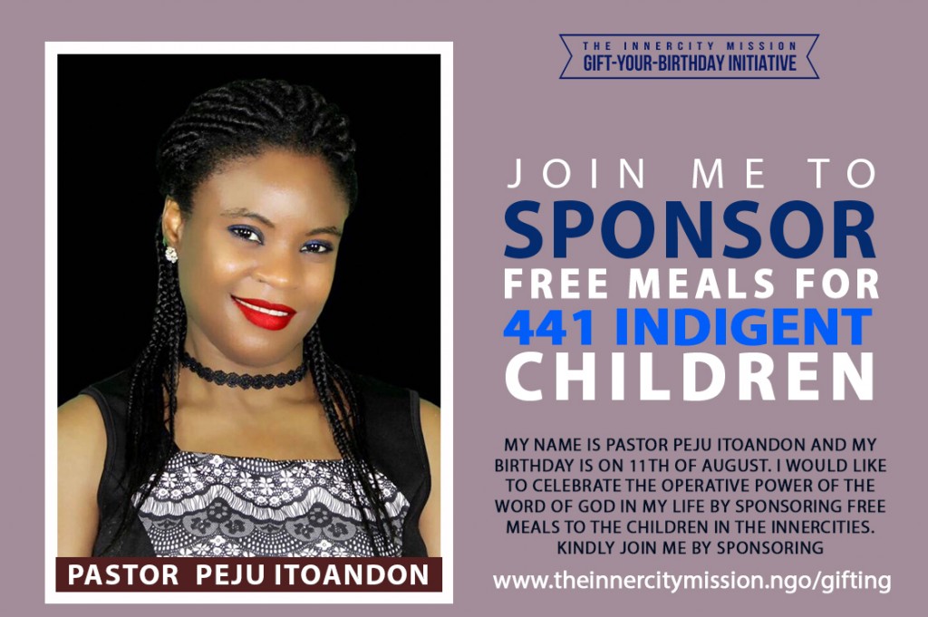 JOIN ME TO SPONSOR FREE MEALS FOR INDIGENT CHILDREN