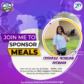 JOIN ME TO FEED 500 NEEDY CHILDREN
