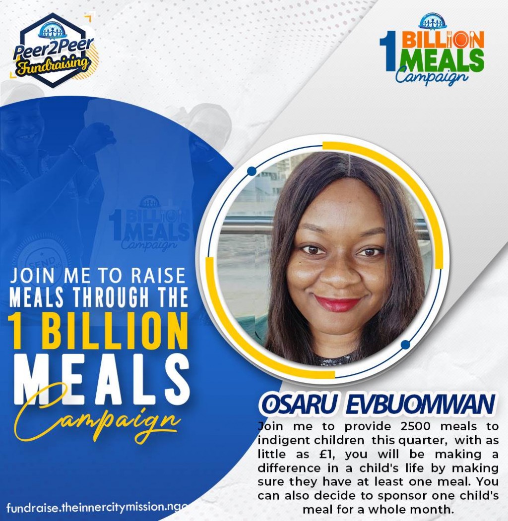 Join me to provide 2500 meals to indigent children  this quarter