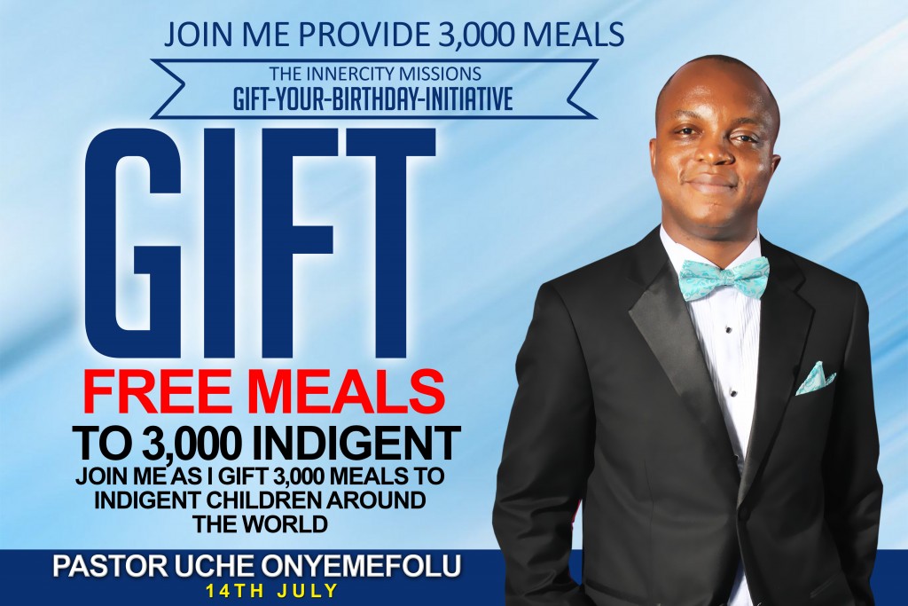 JOIN ME TO GIFT FREE MEALS  TO 3000 INDIGENT CHILDREN