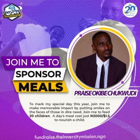 JOIN ME TO FEED 20 VULNERABLE CHILDREN
