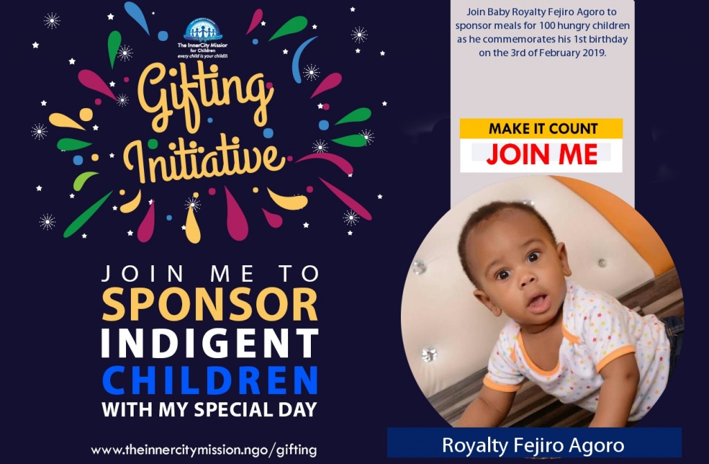 Join me to send meals to 100 indigent children