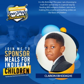 JOIN CLARION TO FEED 800 CHILDREN FOR HIS 8TH BIRTHDAY