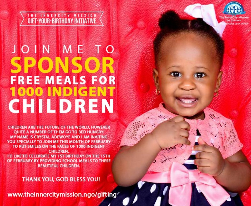 Join Me To Sponsor Free Meals For 1,000 Indigent Children