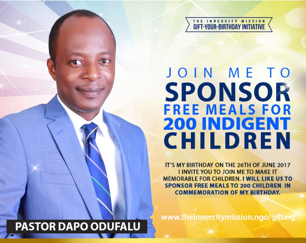Join me to sponsor free meals for 200 indigent children