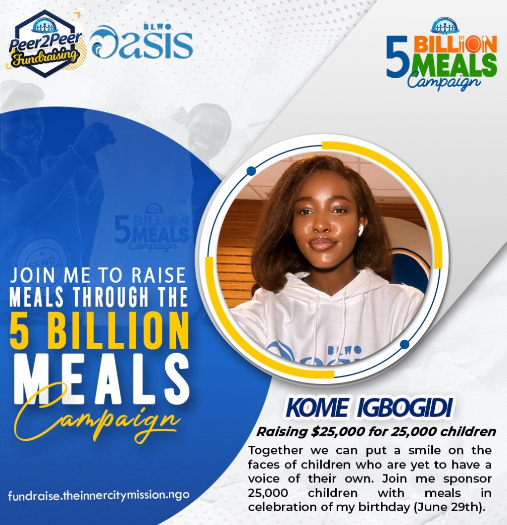 JOIN ME TO FEED 25,000 INDIGENT CHILDREN 