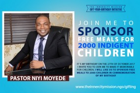 Join Me To Sponsor Free Meals For 2,000 Indigent Children