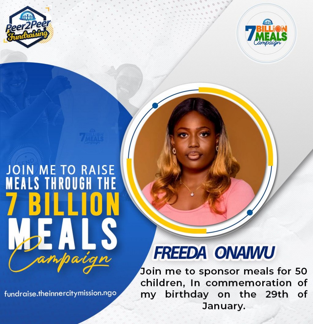 JOIN ME TO SPONSOR MEALS FOR 100 CHILDREN