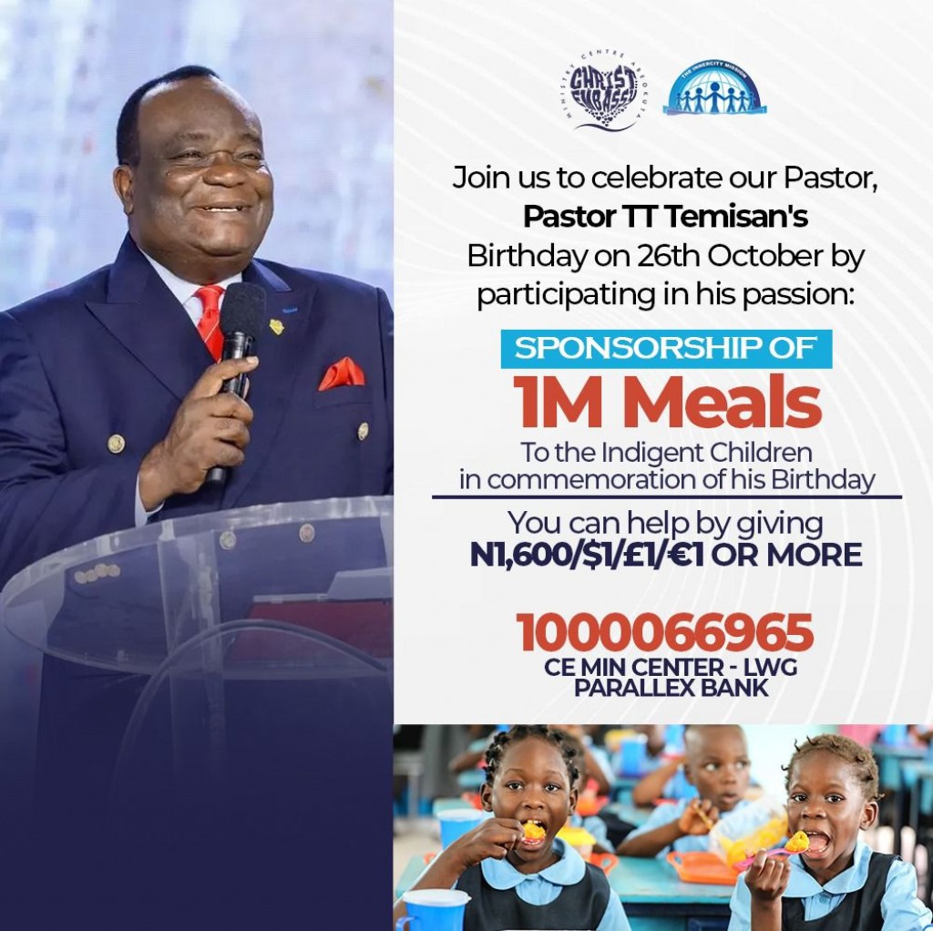 JOIN US TO SPONSOR 1 MILLION MEALS