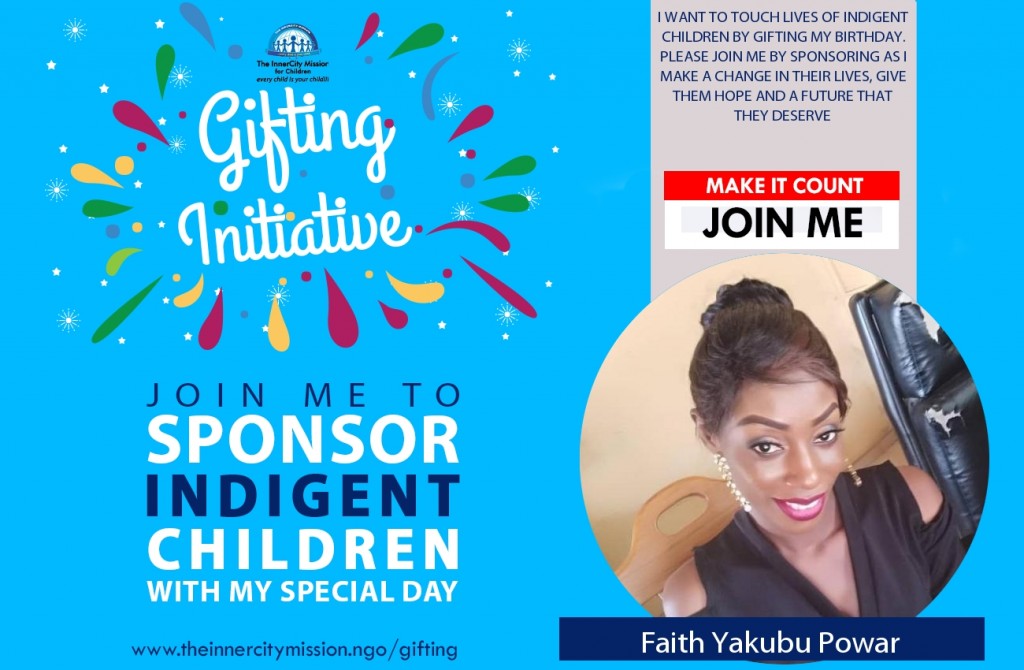 JOIN ME TOUCH LIVES OF INDIGENT CHILDREN 