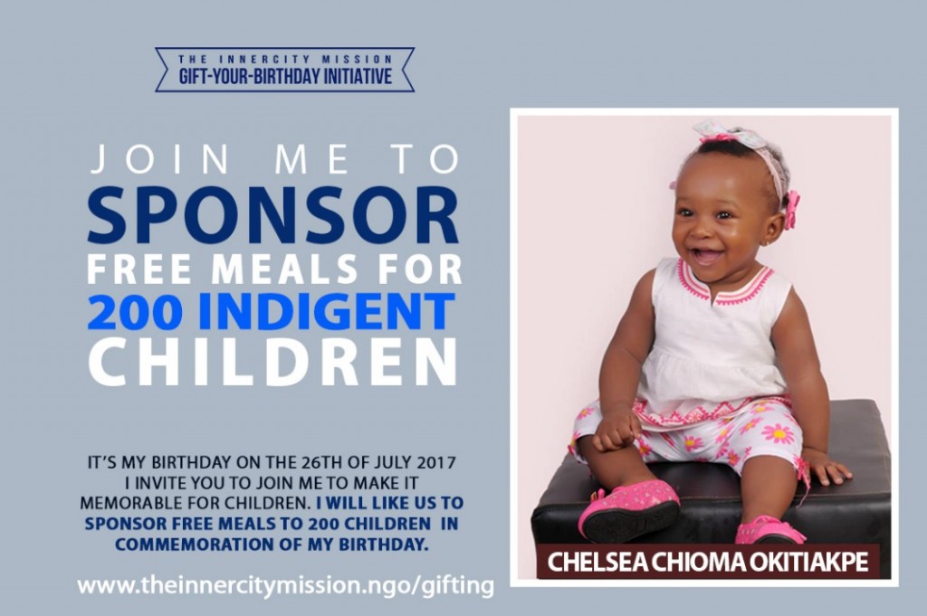 JOIN ME TO GIFT FREE MEALS TO 200 INDIGENT CHILDREN