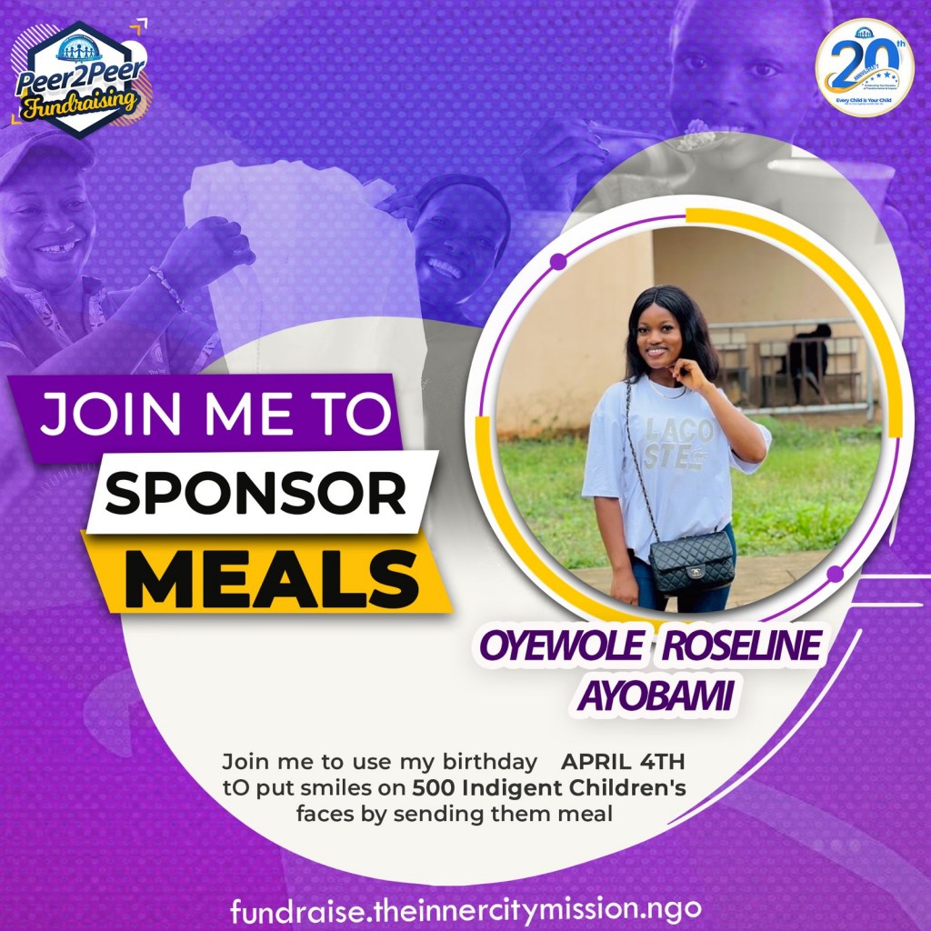 JOIN ME TO FEED 500 NEEDY CHILDREN