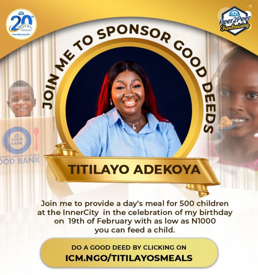 JOIN ME IN FEEDING 500 CHILDREN FOR MY BIRTHDAY 