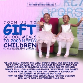 JOIN US TO PROVIDE 2000 MEALS FOR INDIGENT CHILDREN