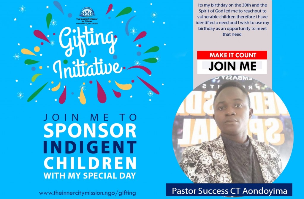 Join me to Gift free meals to 300 Indigent children.
