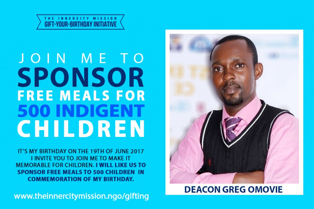 Join me to sponsor free meals for 500 indigent children